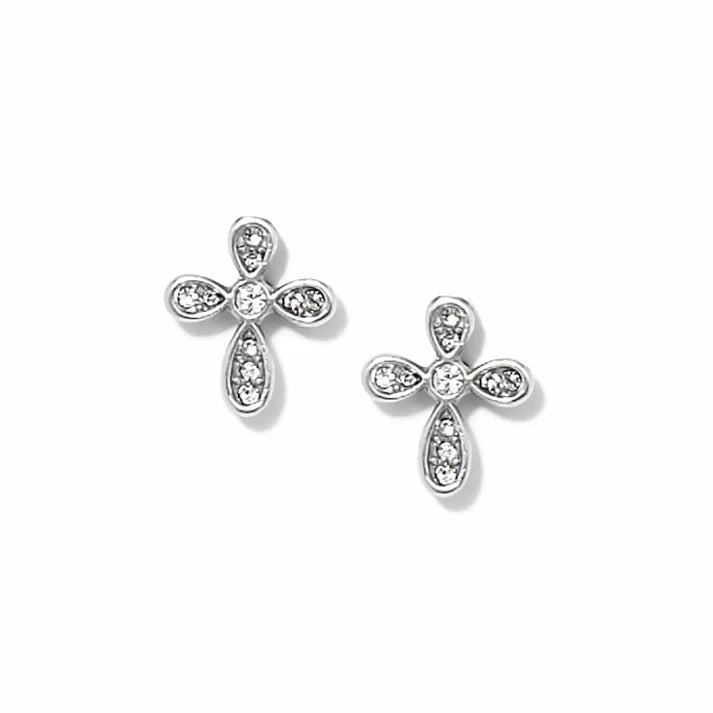 Enchanting Cross Silver Post Earring