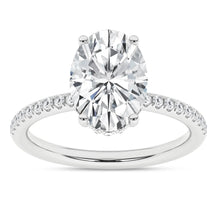 Load image into Gallery viewer, 14K WG Hidden Halo Oval Engagement Ring
