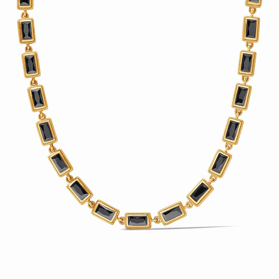 Baguette Obsidian Black Tennis Necklace