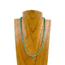 Load image into Gallery viewer, 4mm Roundel Blue Turquoise Stone Beads Necklace
