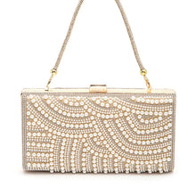 Load image into Gallery viewer, Pearl Rhinestone Bridal Box Clutch
