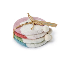 Load image into Gallery viewer, Bunny w/ Pom Pom Tail Coasters Set of 4
