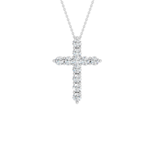 Load image into Gallery viewer, 14K WG Cross Pendant Necklace 0.5ctw
