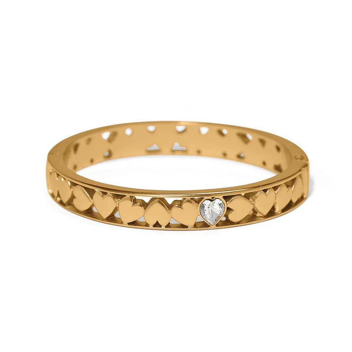 Mystery Of Love Golden Heart Hinge Bangle