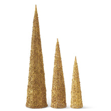 Load image into Gallery viewer, Large Gold Wire Lace Cone Tree
