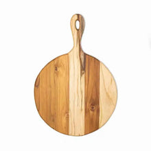 Load image into Gallery viewer, Teak Large Round Charcuterie Board w/ Handle
