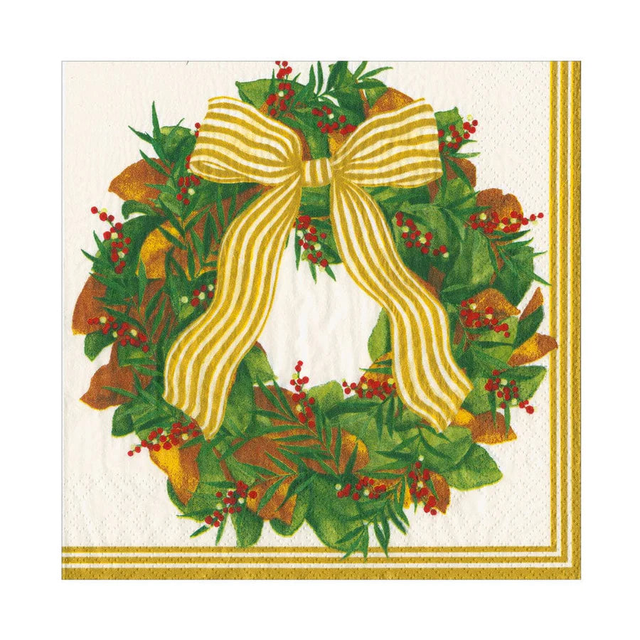 Magnolia Wreath Cocktail Napkin