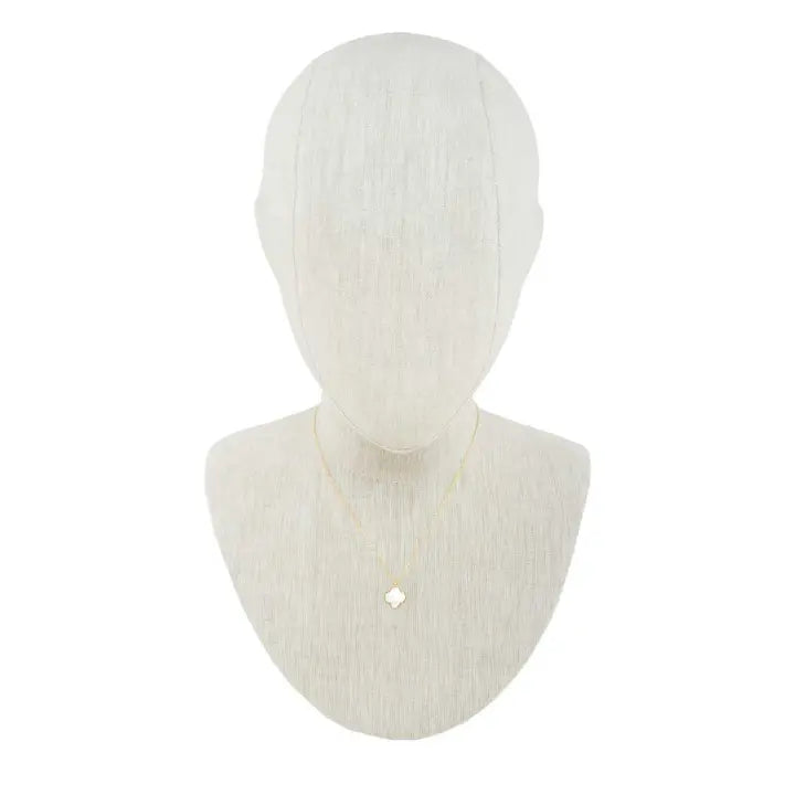 Gold Dipped Clover MOP Accent Necklace