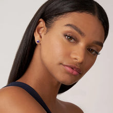 Load image into Gallery viewer, Two-Tone Amethyst Stud Earrings
