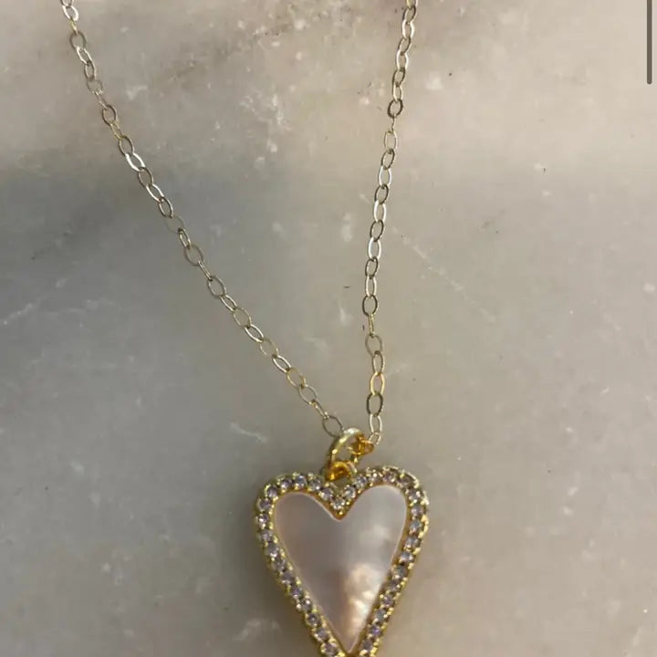 Mother of Pearl Heart Necklace