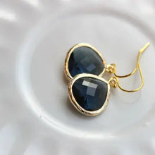 Load image into Gallery viewer, Large Sapphire Navy Blue Earrings
