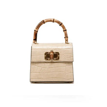 Load image into Gallery viewer, Genuine Italian Leather Bamboo Handle Bag
