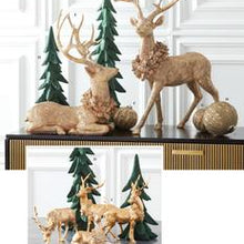 Load image into Gallery viewer, Gold Resin Holiday Deer
