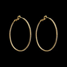 Load image into Gallery viewer, Gold Pave Hoop Earrings
