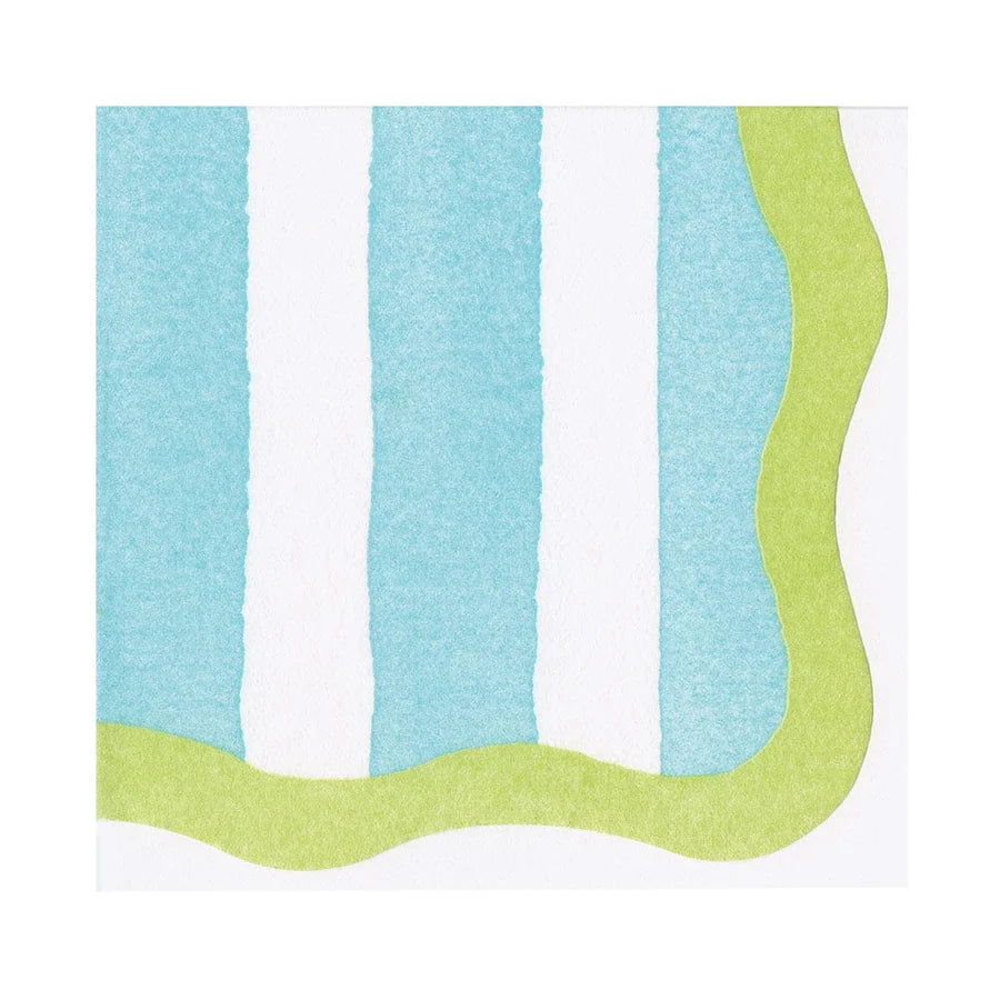 Caspari Cafe Stripe Cocktail Napkin