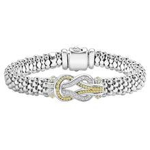 Load image into Gallery viewer, Two-Tone Knot Caviar Diamond Bracelet | 9mm
