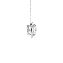 Load image into Gallery viewer, 14K WG Round Halo Pendant Necklace
