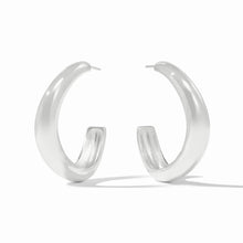 Load image into Gallery viewer, Wave Silver Hoop
