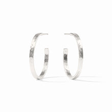 Load image into Gallery viewer, Silver Crescent Hoop
