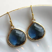 Load image into Gallery viewer, Large Sapphire Navy Blue Earrings

