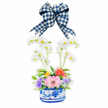 Load image into Gallery viewer, Marcela Blue &amp; White Orchid Planter Door Hanger
