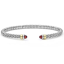 Load image into Gallery viewer, LAGOS Two-Tone Garnet Mini Versa Torque Bracelet | 3mm
