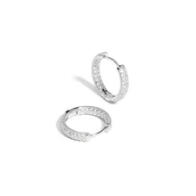 Load image into Gallery viewer, Silver Pave Round Huggie
