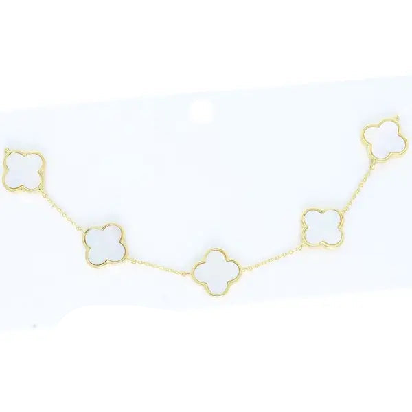 Gold Plated Quatrefoil Link Necklace