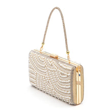 Load image into Gallery viewer, Pearl Rhinestone Bridal Box Clutch
