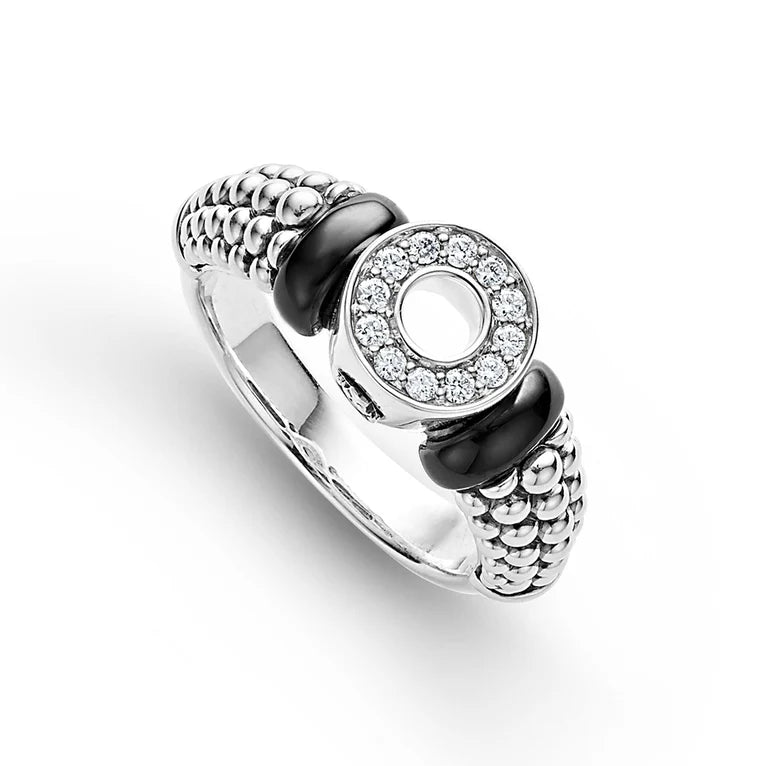 SS Blk Cav Sm Dia Circle Ring