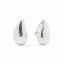 Load image into Gallery viewer, Silver Wave Clip Earrings
