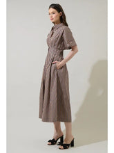 Load image into Gallery viewer, Wilderra Pleated Midi Dress Tiramisu

