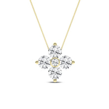 Load image into Gallery viewer, 14K YG Flower Petals Stud Pendant Necklace
