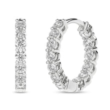 Load image into Gallery viewer, 14K WG IN-N-OUT Huggies Hoop Earrings 1ctw
