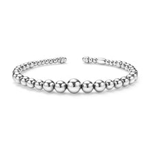 Load image into Gallery viewer, Caviar Bubbly  Silver Beaded Cuff Bracelet
