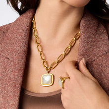 Load image into Gallery viewer, Sahara Iridescent Sapphire Blue Statement Necklace
