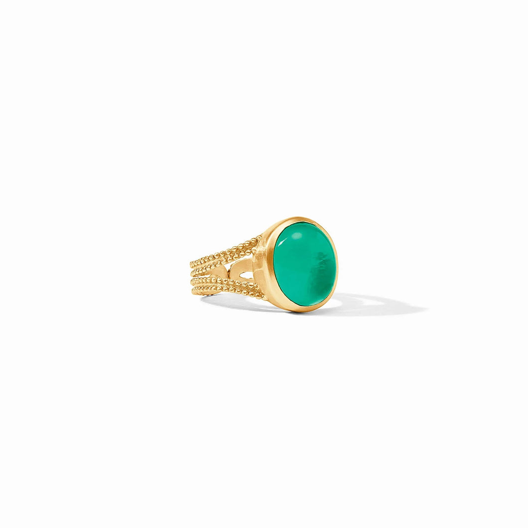 Iridescent Emerald Green Cabochon Ring