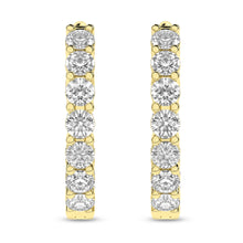 Load image into Gallery viewer, 14K YG IN-N-OUT Huggies Hoop Earrings 1ctw
