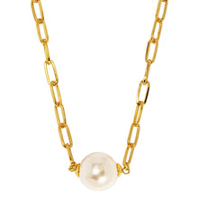 Load image into Gallery viewer, Pearl Charm Link Collar Necklace
