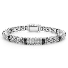 Load image into Gallery viewer, SS Black 6 Dia Station Bracelet
