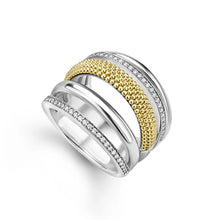 Load image into Gallery viewer, Two-Tone Five Row Diamond Ring
