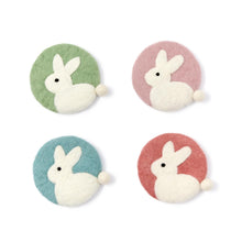 Load image into Gallery viewer, Bunny w/ Pom Pom Tail Coasters Set of 4

