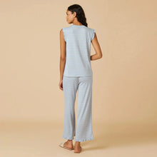Load image into Gallery viewer, Sky Blue Dream Ruffle V-Neck with Cropped Pant
