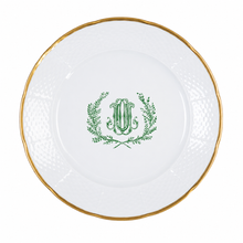 Load image into Gallery viewer, Weave Gold Rim Dinner w/mono
