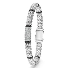 Load image into Gallery viewer, SS Black 6 Dia Station Bracelet
