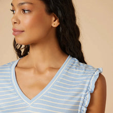 Load image into Gallery viewer, Sky Blue Dream Ruffle V-Neck with Cropped Pant
