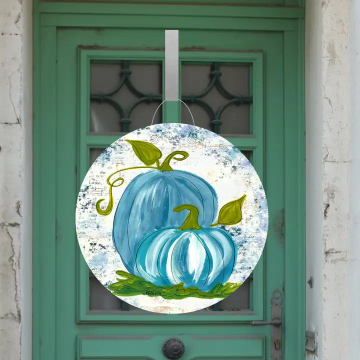 Blue Pumpkins Door Hanger