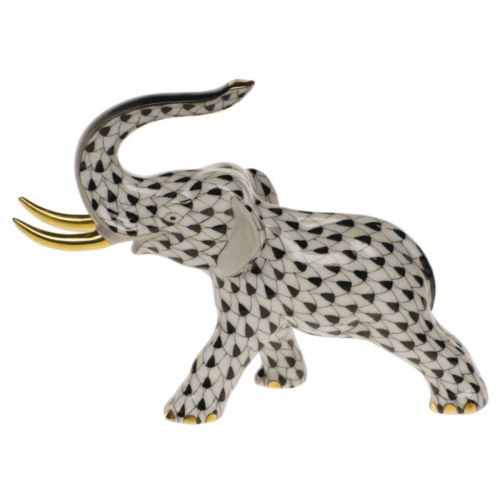 Black Elephant With Tusks