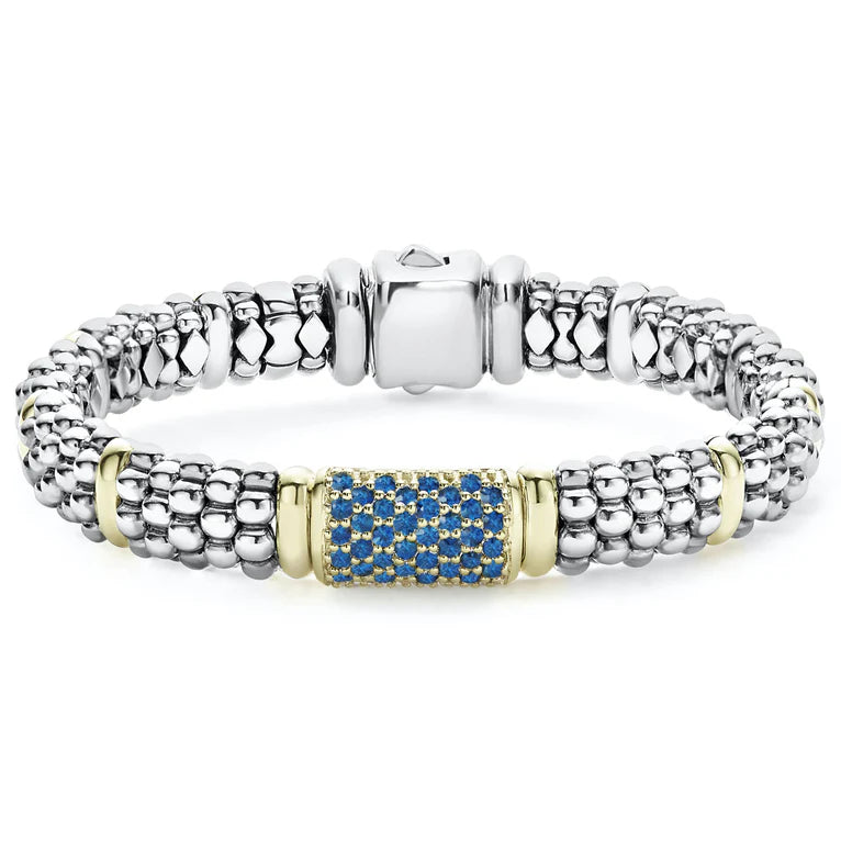 SS 18K Bl Sapphire Ctr Stn 9mm