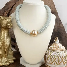 Load image into Gallery viewer, Short Statement Necklace with Gold Center
